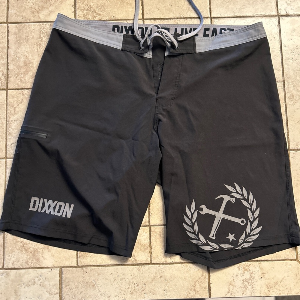 Dixxon Black Board Shorts with Gray Accents